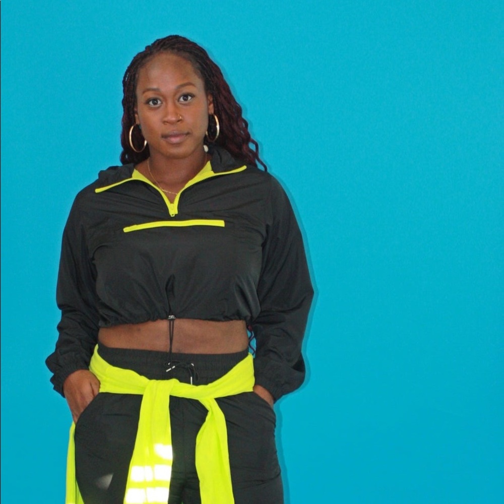 Cropped windbreaker jacket